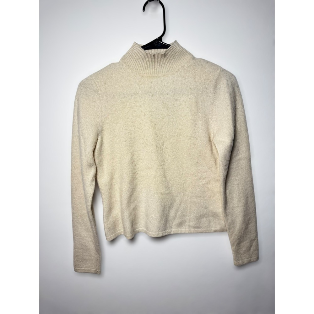 Chadwicks VTG Cozy Fall Cream Mock Neck 100 Cashmere Sweater Women's Size M